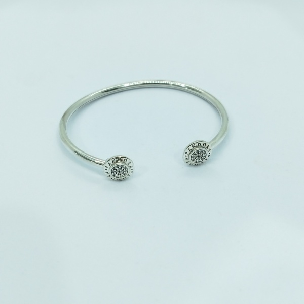 Pulsera Pandora Esclava Abierta Topes Disco Pavé