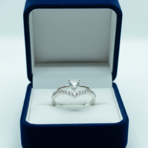 Anillo de Compromiso de Dama Corazón Minimalista.