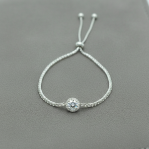 Pulseera Tenis con Roseta central vista 3