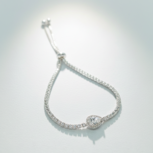 Pulseera Tenis con Roseta central vista 1