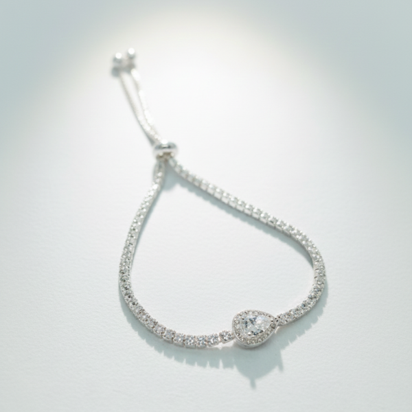 Pulseera Tenis con Roseta central