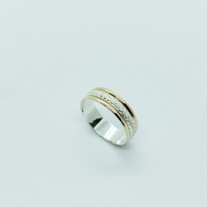 Alianza de Compromiso Bicolor de Plata 925 y Laminado de Aleación Plata-0ro vista 1