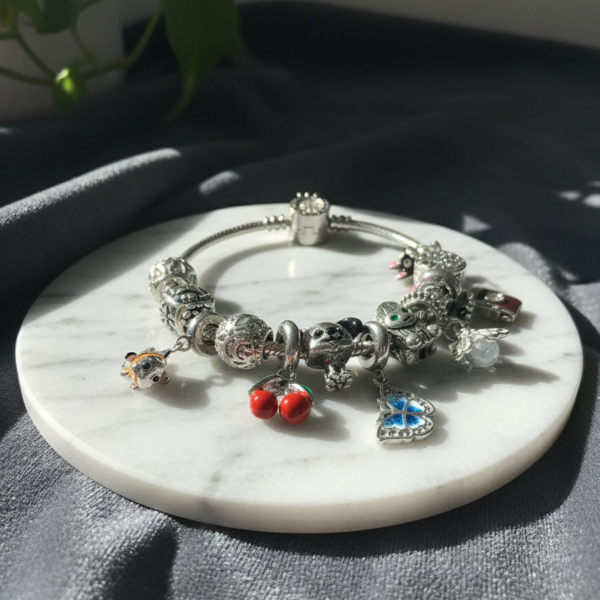 Pulsera Estilo Pandora de Acero con Charms