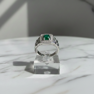 Anillo de Caballero Plata 925 Cuadrado vista 3