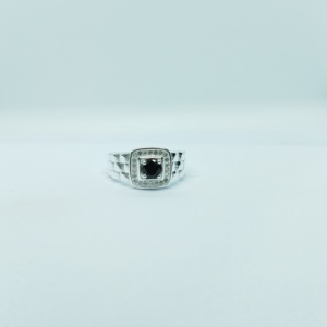 Anillo de Caballero Plata 925 Cuadrado vista 2