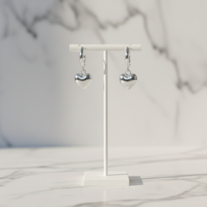 Argollas con Dije de Corazón Inflado